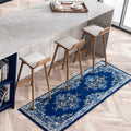 Antep Rugs Oriental 2x10 Traditional Medallion Indoor Runner Rug Siesta (Navy Blue, 2 x 10)