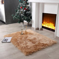 linmopm Faux Fur Rug Sheepskin Shag Fluffy Fuzzy Beige 3x4 ft Rugs for Bedroom Bedside Bed Floor Living Room Plush Rectangle Hig