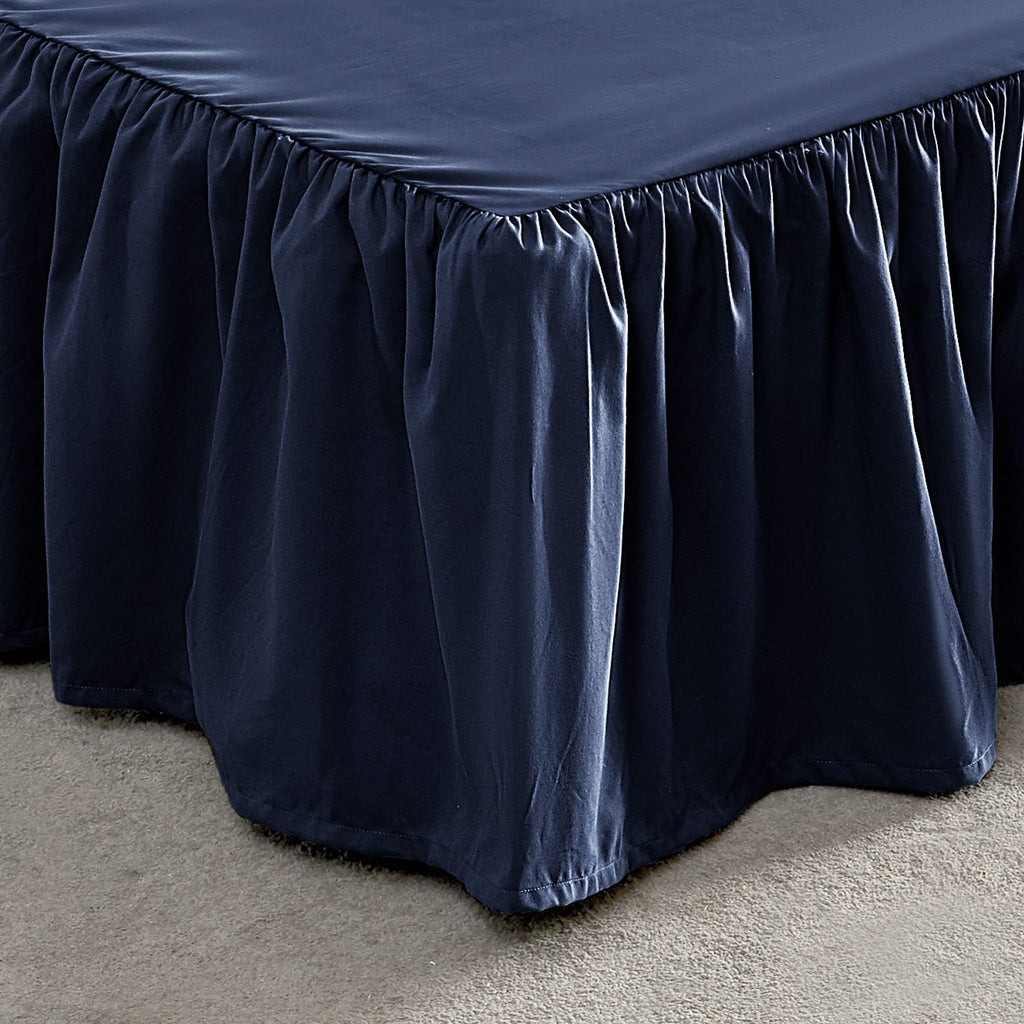 SLEEP ZONE Ruffled Bed Skirts Full Size, Anti-Static Bedskirt Dust Ruffles with 15 inches Tailored Drop, Easy Fit, Fade Resistan