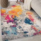 Rugshop Sky Collection Modern Abstract Area Rug - 3'3'' x 5' Multi