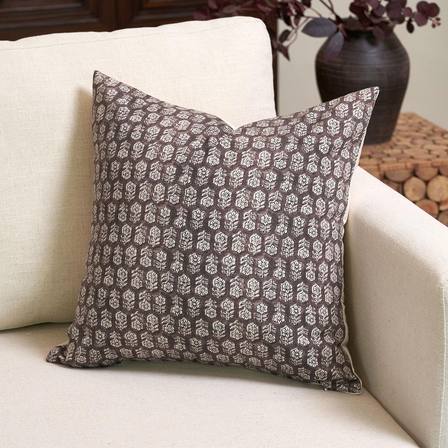 Amor Virisso Floral Pillow Covers 18X18 Couch Pillows For Living Room Farmhouse Neutral Pillow Covers Decorative Throw Pillow Co