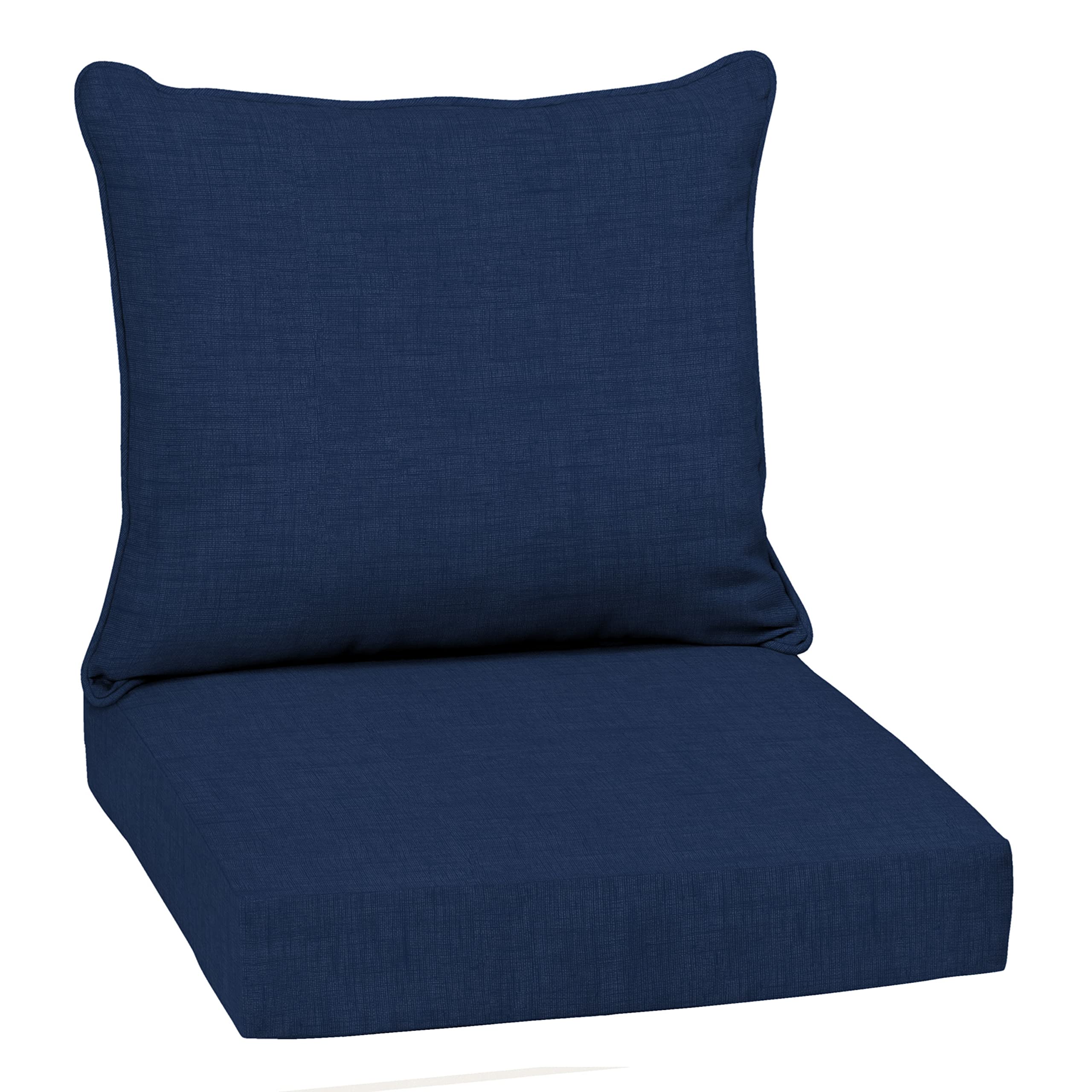 Arden Selections Outdoor Deep Seat Cushion Set, 22 X 24, Rain-Proof, Fade Resistant 22 X 24, Sapphire Blue Leala