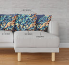 HomeRoots Muted Orange Indigo Broadcloth 26' Orange Blue Springtime Indoor Outdoor Throw Pillow
