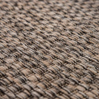 Solid Outdoor Rug For Patio Or Balcony Weatherproof In Mottled Brown, Size: 5'3' Round