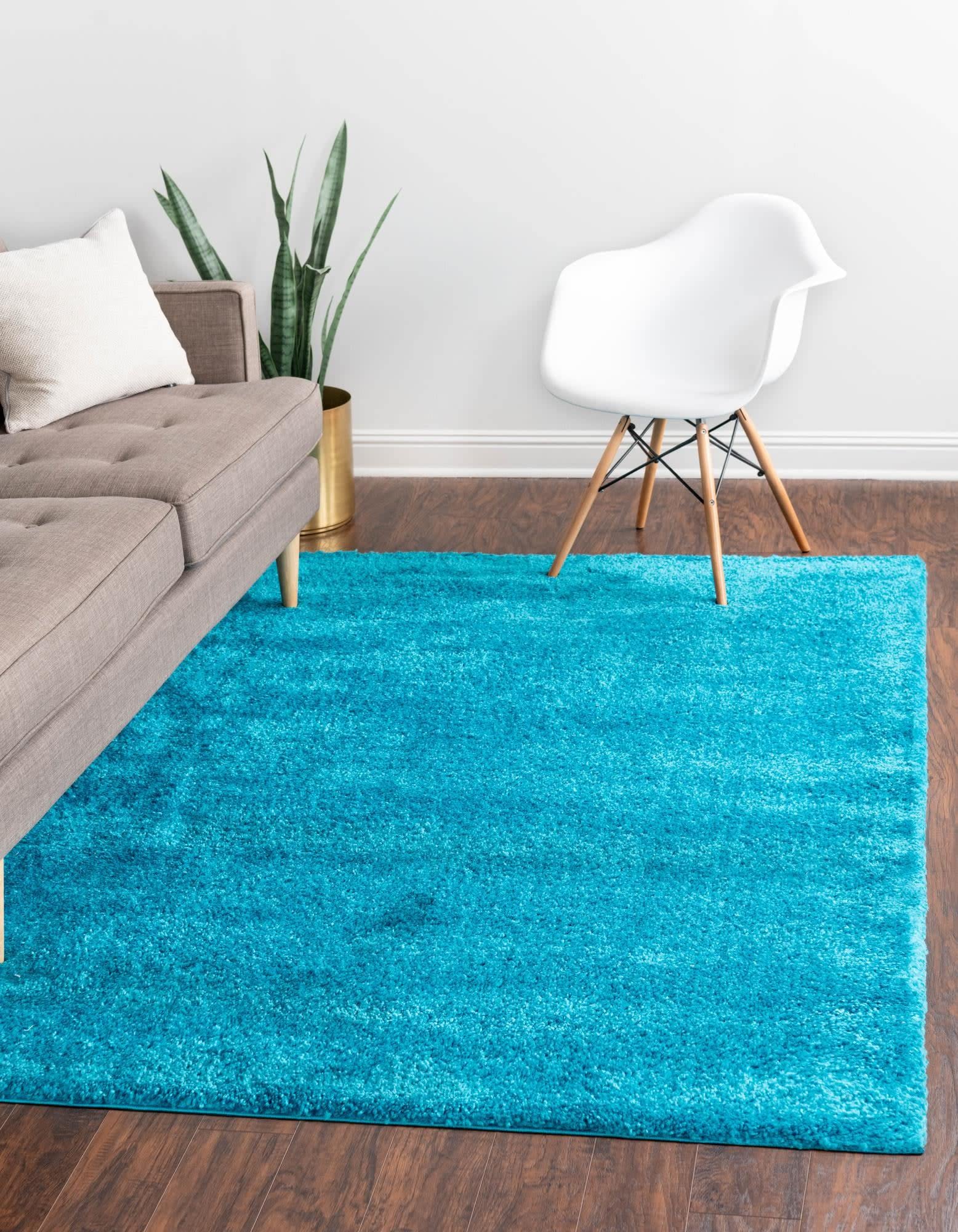 Unique Loom Solo Collection Area Rug - Calabasas (5 3 x 7 7 Rectangle, Turquoise)