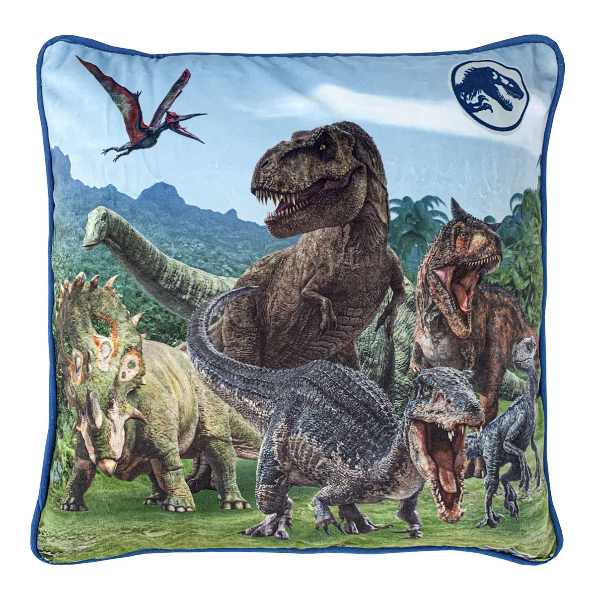 Franco Kids Bedding Soft Decorative Pillow Cover, 15 In X 15 In, Jurassic World Dominion