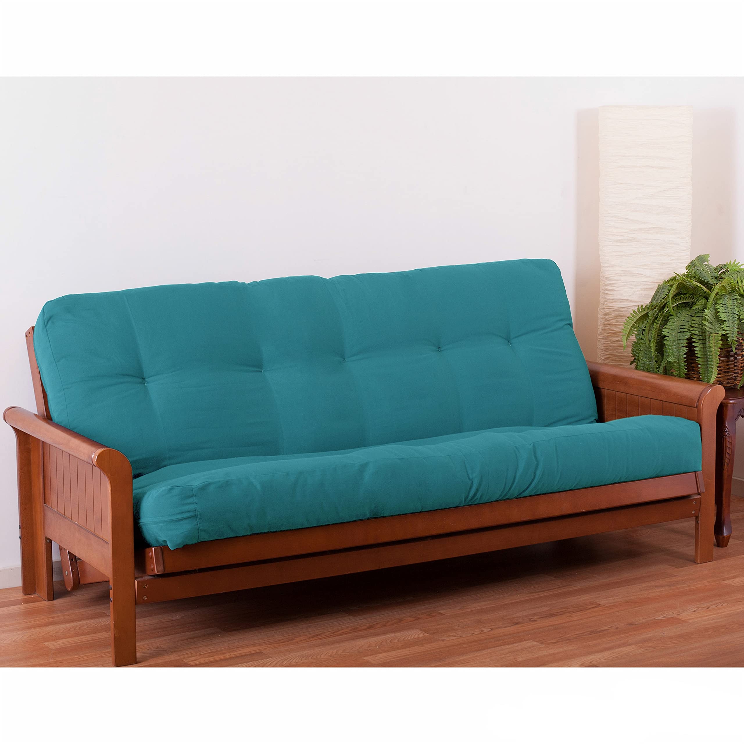 Blazing Needles Renewal 8' Twill Futon Mattress, Queen, Aqua Blue