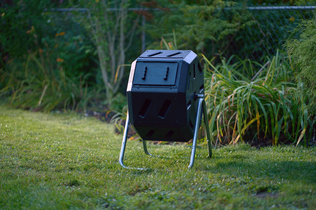 Fcmp Outdoor Im2000 Tumbling Composter Canadian-Made, 100% Recycled Resin - Outdoor Rotating Compost Tumbler Bin For Garden, Kit