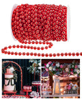 ABONDEVER 60.5FT Christmas Tree Beads Garland Decor Artificial Plastic Pearls Beads Roll for Xmas Tree Party Wedding Decoration 