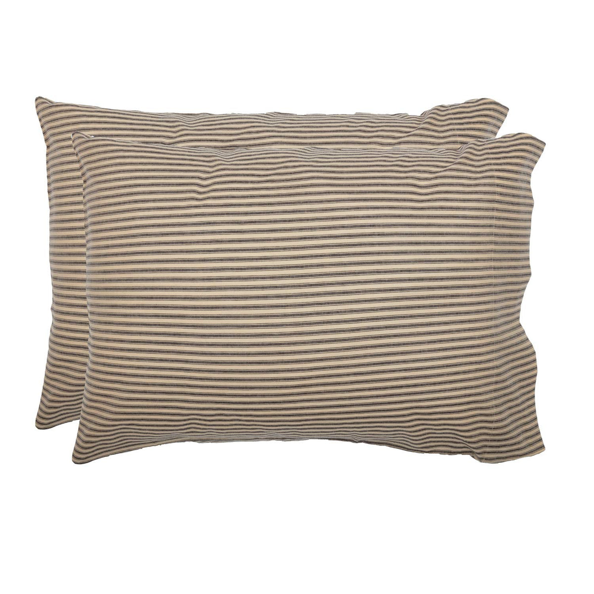 Vhc Brands Sawyer Mill Ticking Stripe Pillowcase, Charcoal Gray, 21X30, Set Of 2