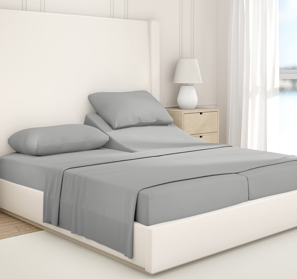 California Design Den Luxury Adjustable Split King Bedsheets Set, Soft 100% Cotton 500 Thread Count, Includes Twin-Xl Fitted She
