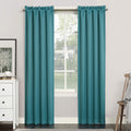 Sun Zero Easton Energy Saving Blackout Rod Pocket Curtain Panel, 40' X 95', Marine