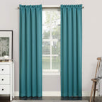 Sun Zero Easton Energy Saving Blackout Rod Pocket Curtain Panel, 40' X 95', Marine