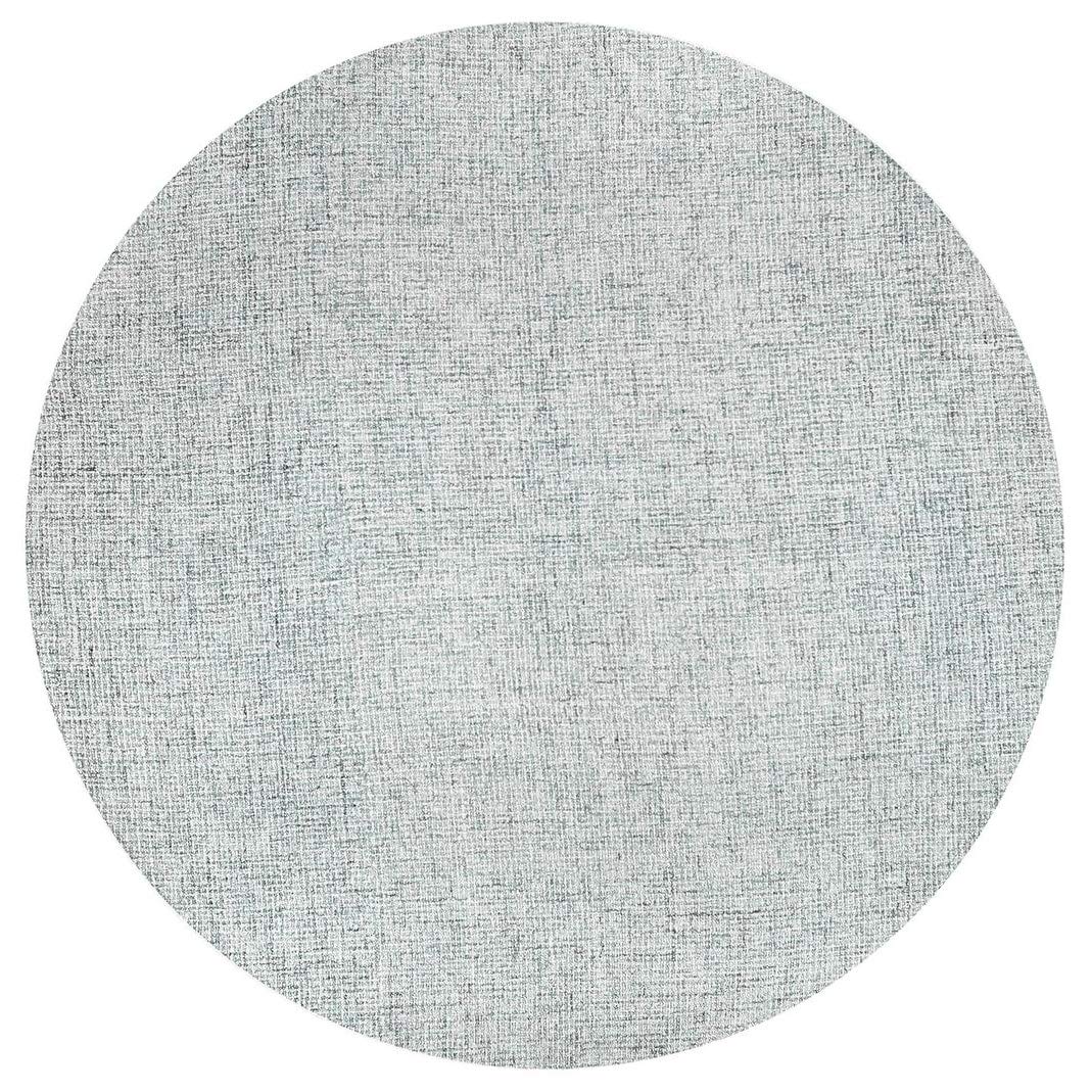 Overstock Alora Decor London 8' Round Solid Blue/Gray/Rust/Blue Hand-Tufted Area Rug