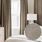 Treatmentex Chocolate Brown Blackout Linen Curtains, Grommet Top Energy Efficient Retro Burlap Linen Curtains Privacy Bedroom Dr