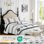 Maireve White Boho Comforter Set Queen 8 Piece With Embroidery, Western Farmhouse Queen Bedding Sets With Comforters, Sheets, Be