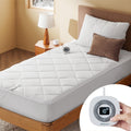 Bedsure Heated Mattress Pad Twin XL- Bed Warmer with Memory & Preheat Functions, 12-Hour Auto Off & 10 Heat Settings, Single Con