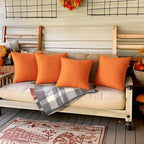 Miulee Pack Of 4 Decorative Outdoor Throw Pillow Covers Linen Waterproof Pillow Covers Farmhouse Cushion Cases For Patio Garden Tent Balcony Couch Sofa 18X18 Inch Red/Green