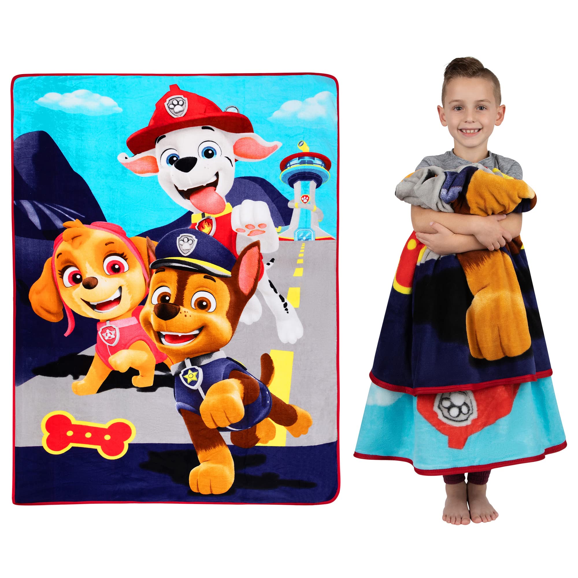 Franco Kids Bedding Super Soft Plush Micro Raschel Blanket, 62 In X 90 In, Paw Patrol