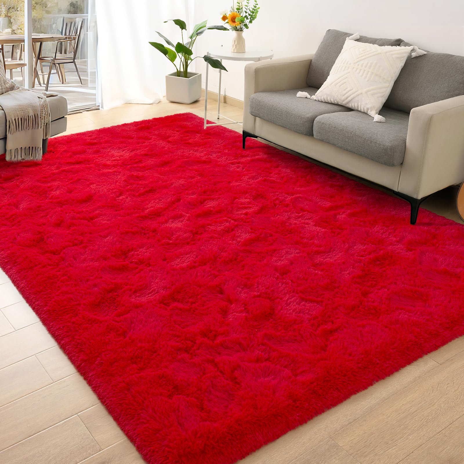 Arogan Fluffy Rugs For Bedroom Living Room, Shag Area Rugs For Nursery Kids Girls Room, Plush Fur Rug For Playroom Dorm 4X6 Feet