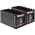 Samsill Durable 3 Inch . , Made In The Usa, D Ring . , Customizable Clear View . , Black, 12 Pack, Each Holds 625 Pages