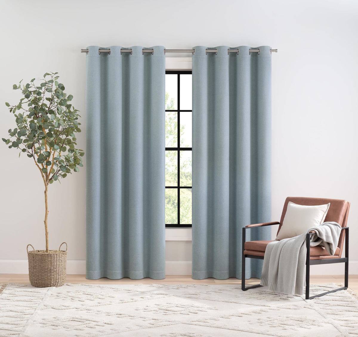 Eclipse Talisa Absolute Zero Blackout Plus Draft Stopper Window Curtain Panel, Noise Reducing, Home Privacy, Lined Thermal Insul