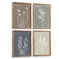Heiple Framed Boho Wall Art Set of 4 Wooden Wall Art for Rustic Vintage Farmhouse Home Living Room Bedroom Bathroom Kitchen Wall