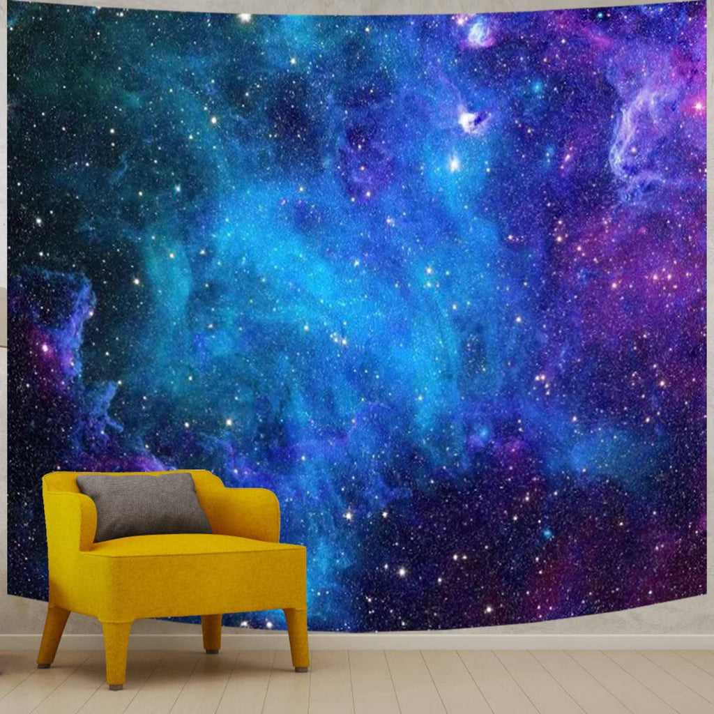 Apdidl Extra Large Galaxy Space Tapestry for Bedroom Aesthetic 118'' X 98'' Blue Starry Sky Stars Universe Tapestry Mysterious N