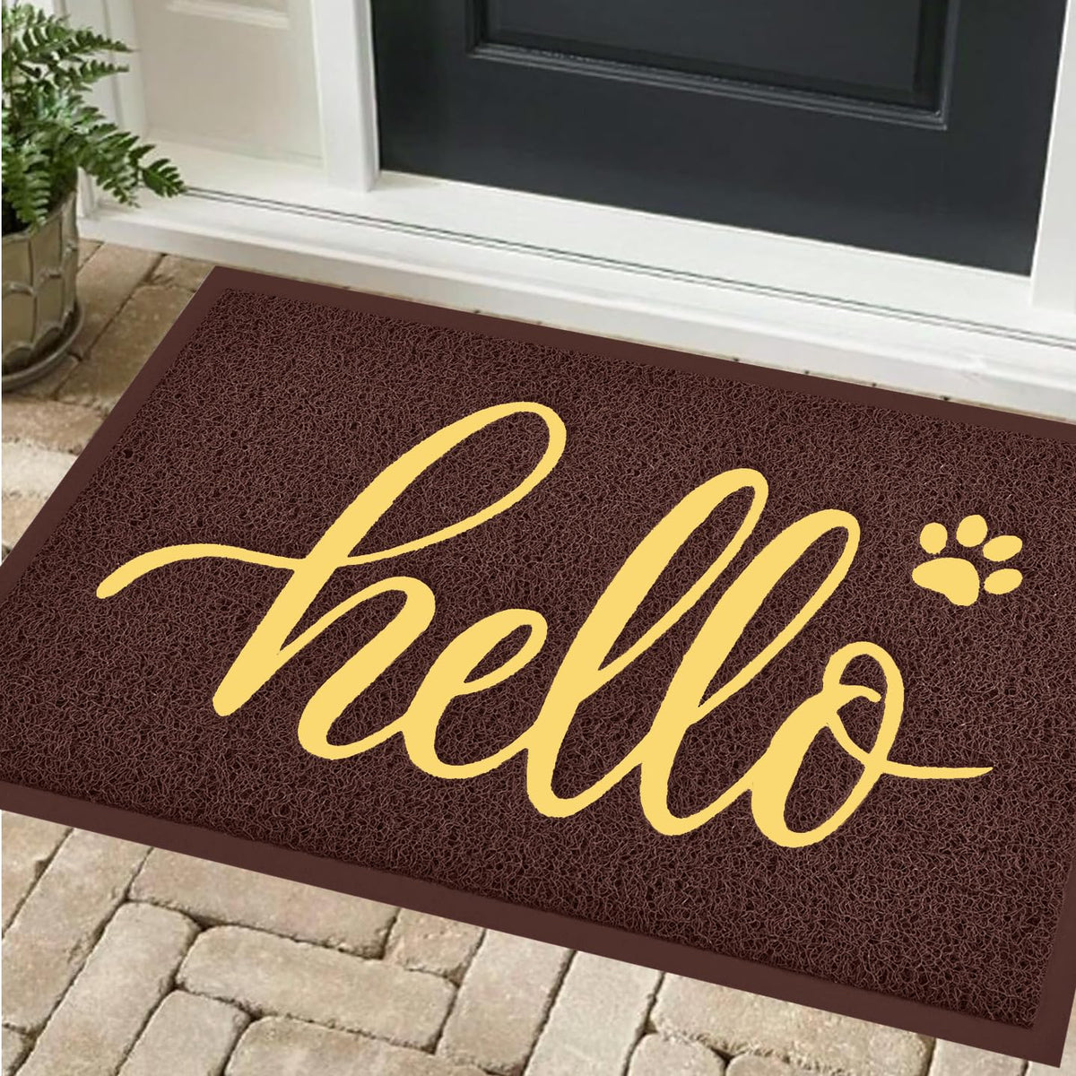 T.Henv Door Mat Outside Entrance, Waterproof Outdoor Indoor Hello Welcome Doormat, Funny Cute Dog Cat Front Door Mat For Entrywa