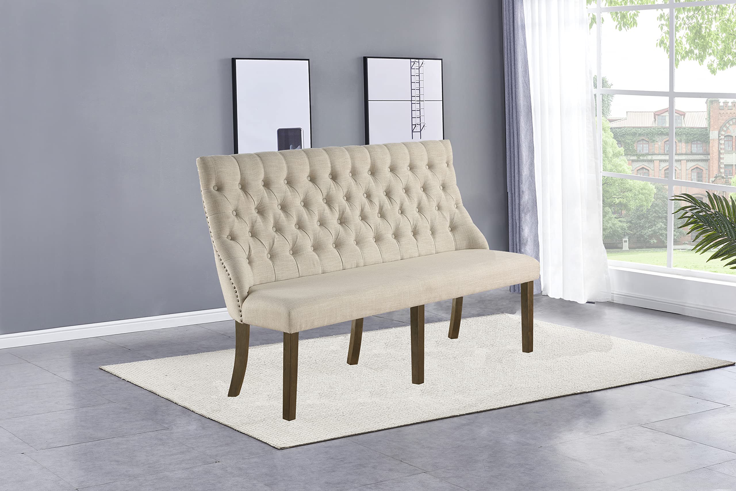 Best Quality Furniture Linen Upholstered Dining Big Bench