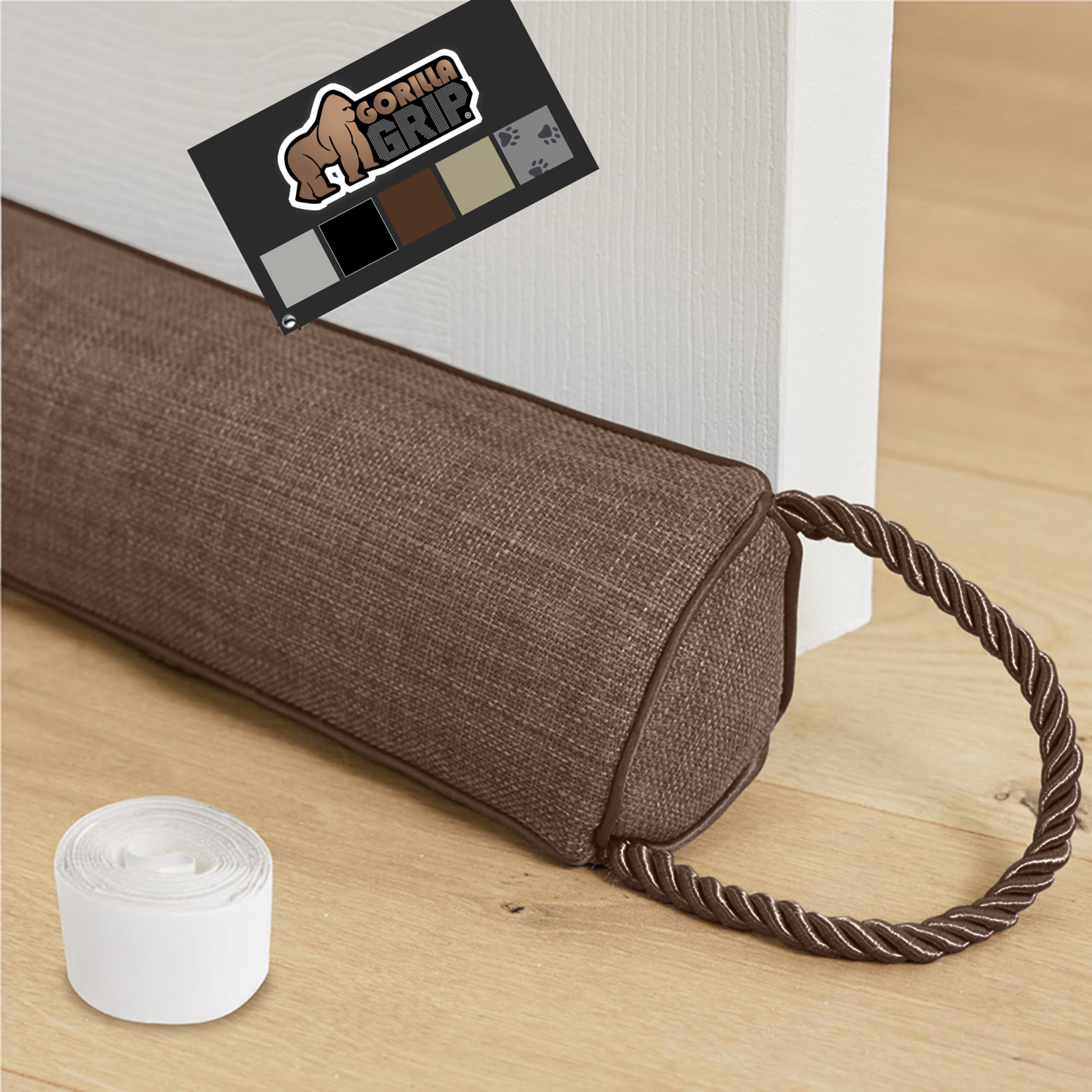 Gorilla Grip Heavy Duty Door Draft Stopper, Blocks Hot Cold Air Wind Noise for Gaps Up to 3 Under Doors, All Season Bottom Dr