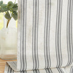Jinchan Linen Kitchen Curtains Striped Tier Curtains 24 Inch Cafe Curtains Farmhouse Small Curtains Balanced Stripe Half Window Curtains Light Filtering For Bathroom Laundry 2 Panels Black On Beige