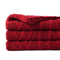 Battilo Christmas Dark Red Throw Blanket For Couch, Bed, Sofa, 51'X67', Woven Chenille Knit Throw Blankets, Gift Blanket, Cozy