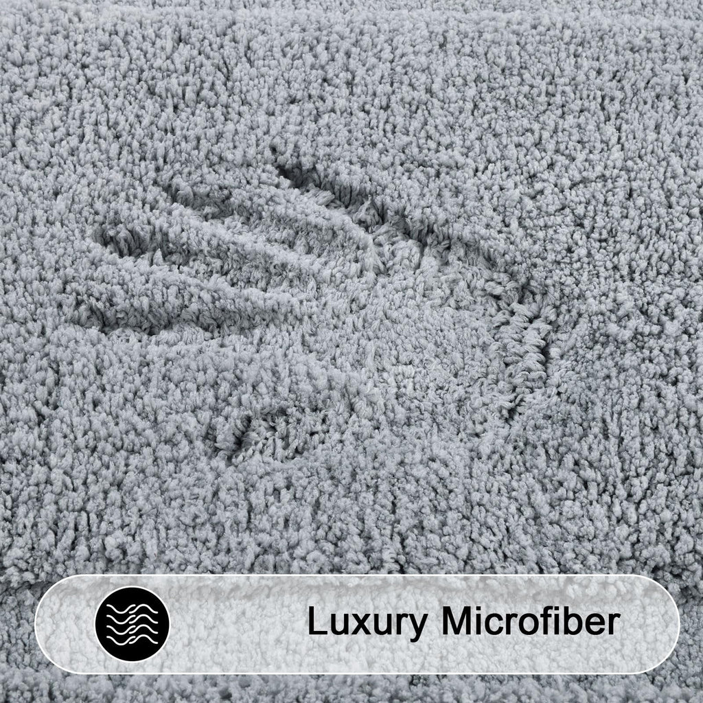 Shacos Bathroom Runner Rugs Set Of 3 Ultra Soft Bath Mat With U Shaped Toilet Rug Absorbent Non Slip Microfiber Bath Rugs For Ba