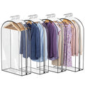 4 Pack Clear Garment Bags, 40 With 10 Gusset, Side Zipper