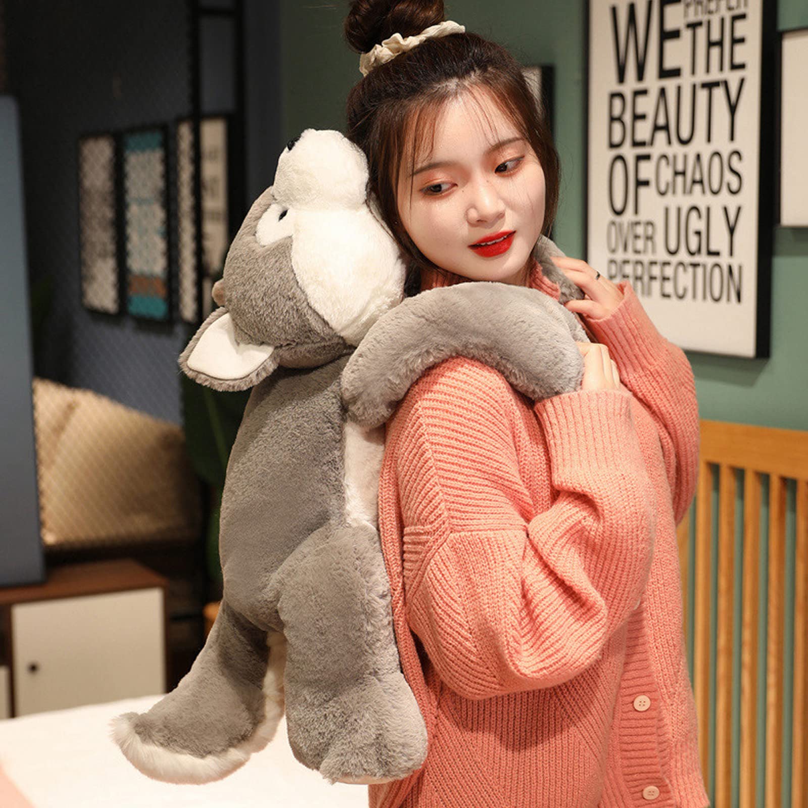 Ronivia Weighted Stuffed Animals, 29.5' 6.2Lbs Weighted Husky Stuffed Animal Toy Cute Huskies Plush Pillow Weighted Plush Anima