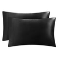 Juicy Couture Satin Pillowcase For Hair And Skin, Black Standard Size Pillowcase Set Of 2 - Silky Satin Cooling Pillow Covers Wi