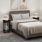 Furinno Turn-N-Tube Tall Nightstand With Bin, 2-Pack, Plastic Poles, Espresso/Brown