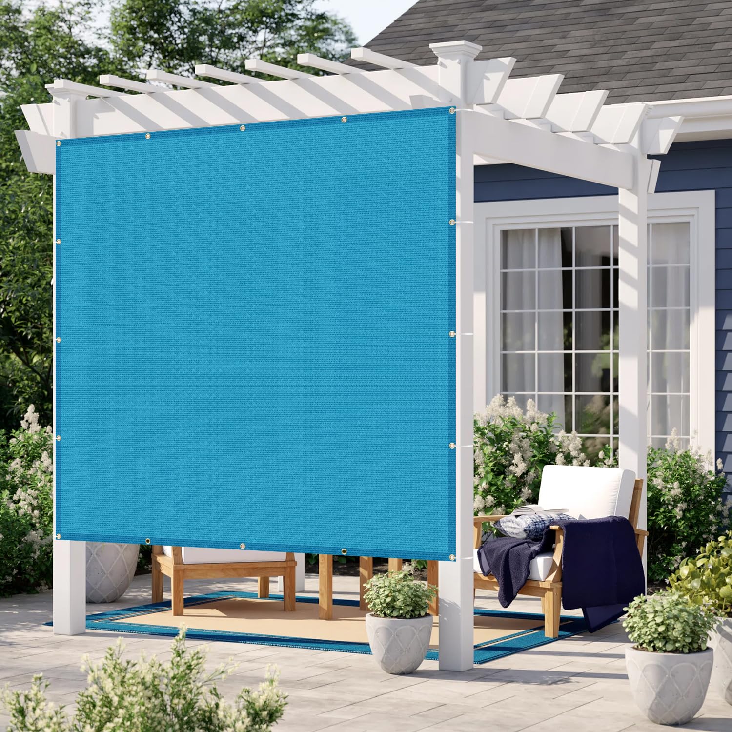 Love Story Custom Size 15X21 Ft Sun Shade Cloth With Grommets Pergola Shade Cover 95% Uv Protection For Patio Outdoor, Turquoise