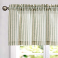 Jinchan Valance Short Curtain Linen Textured Striped Pattern For Kitchen Bathroom Rod Pocket Pinstripe Valance Window Treatments