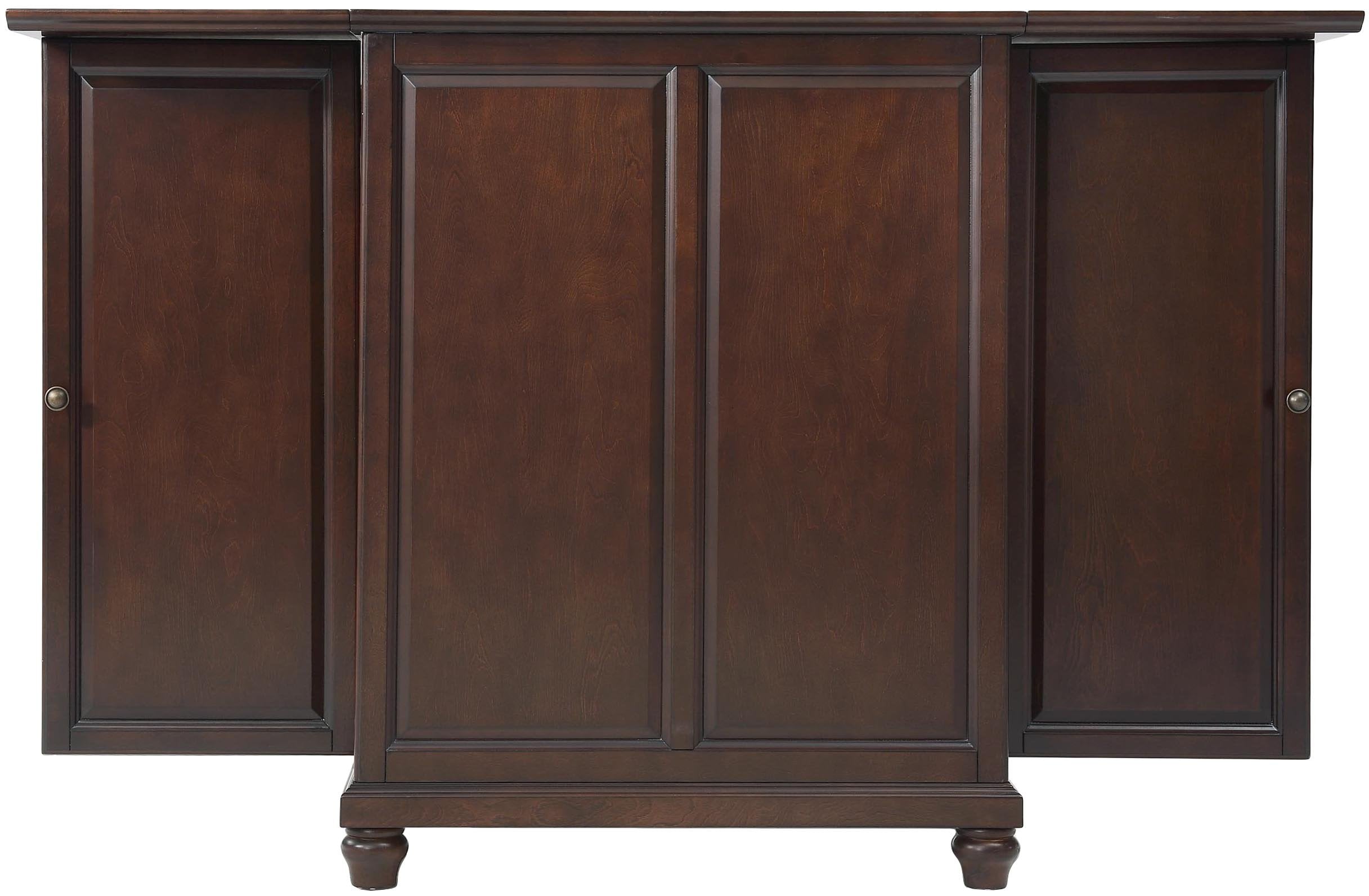 Crosley Furniture Cambridge Black Expandable Top Bar Cabinet - Stylish Storage Solution for Home Bars and Entertaining