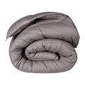 All Season Wide Stripes Down Alternative Comforter, King, Charcoal