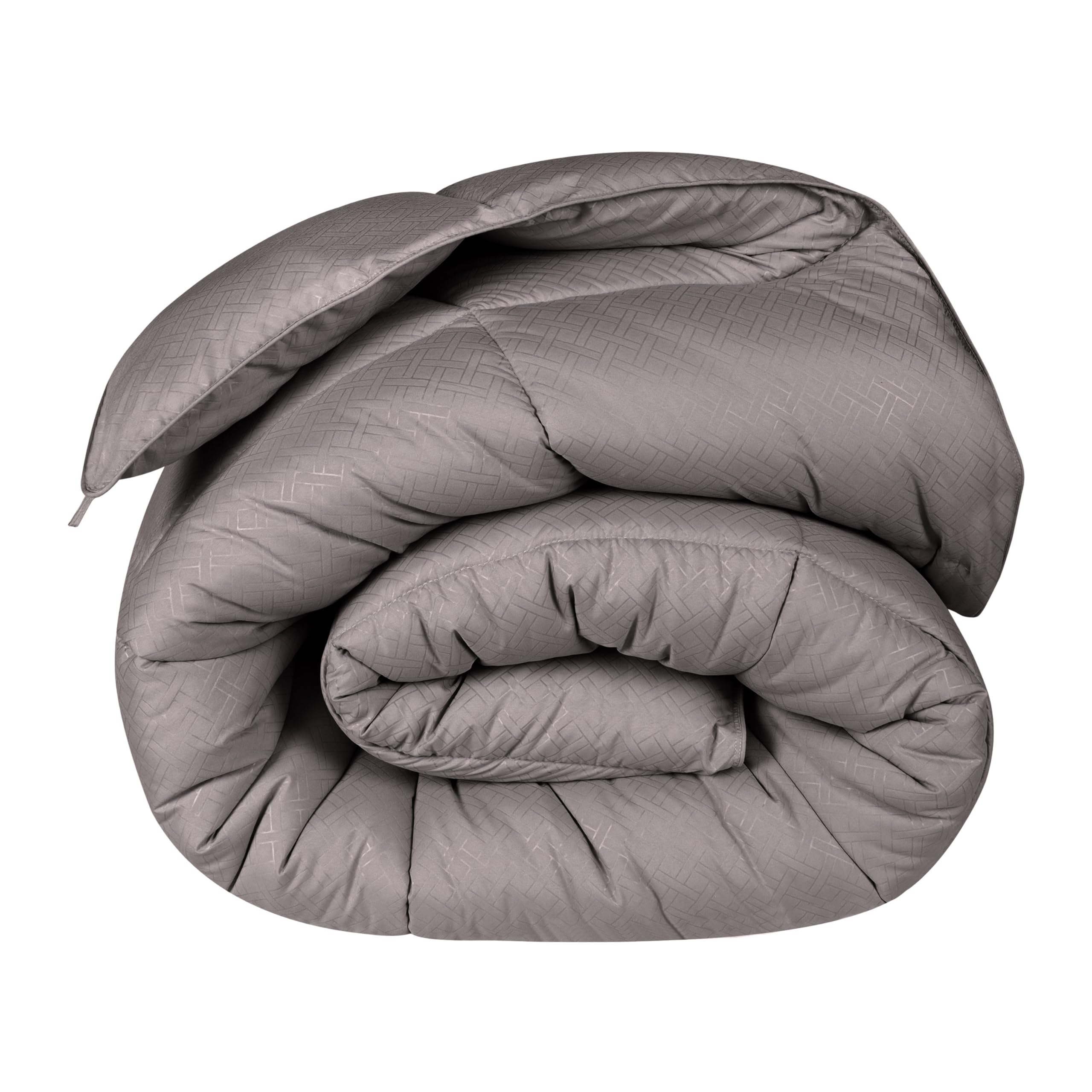 All Season Wide Stripes Down Alternative Comforter, King, Charcoal