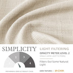 Jinchan Curtains Linen Textured Casual Weave Curtains For Living Room Beige 90 Inches Long 2 Panels Curtains Grommet Top Light Filtering Window Drapes Panels For Bedroom Curtains Heathered Beige