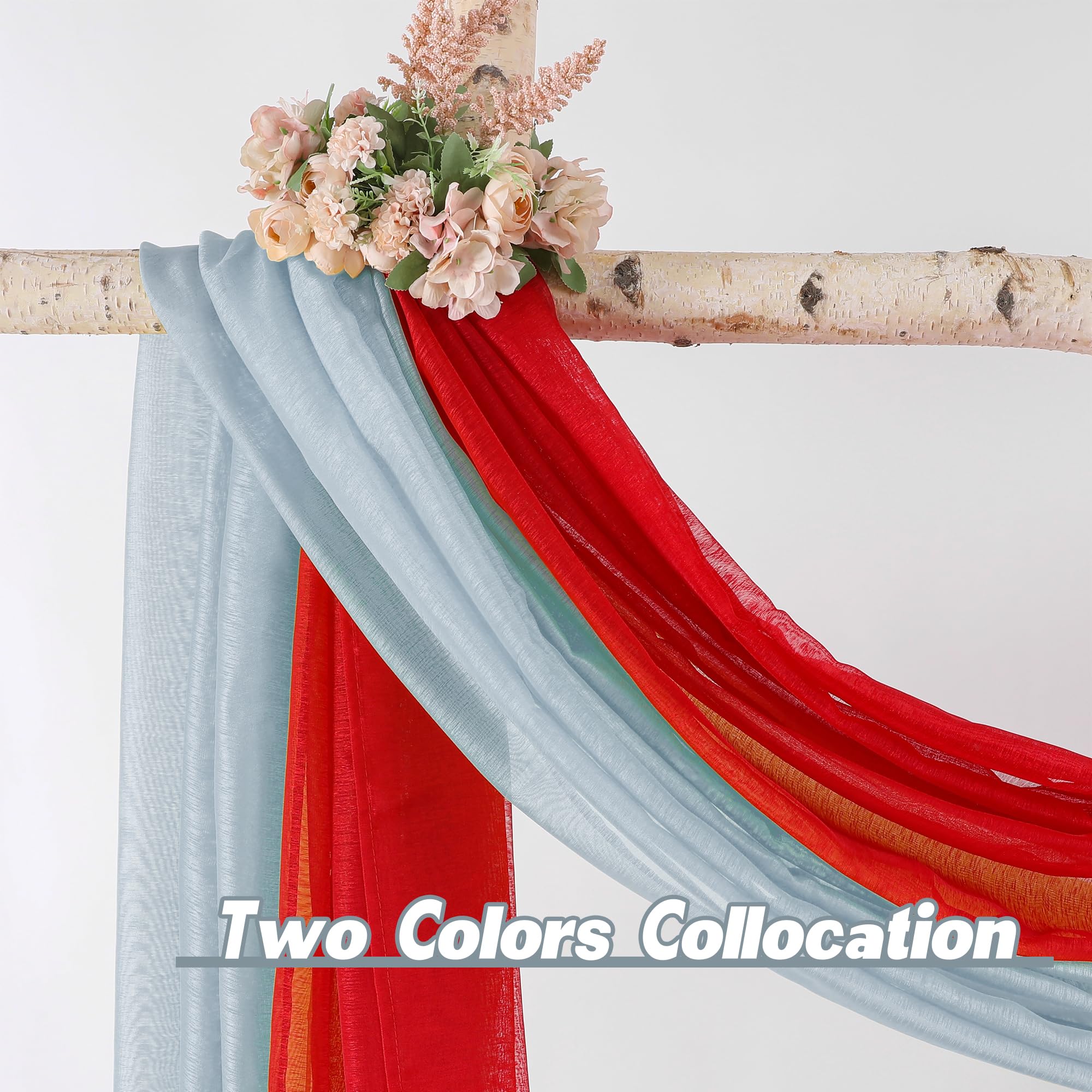 Donren Sheer Canopy Bed Curtains Panels- Elegant Solid Voile Sheer Valance Topper Long Window Treatment Scarf For Villa/Cottage