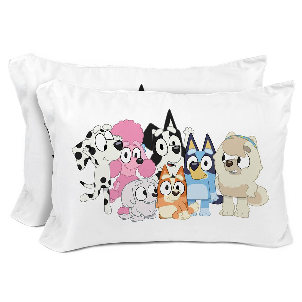 Bluey & Bingo 2 Pack Reversible Pillowcases - Double Sided Pillow Covers, Kids Super Soft Bedding