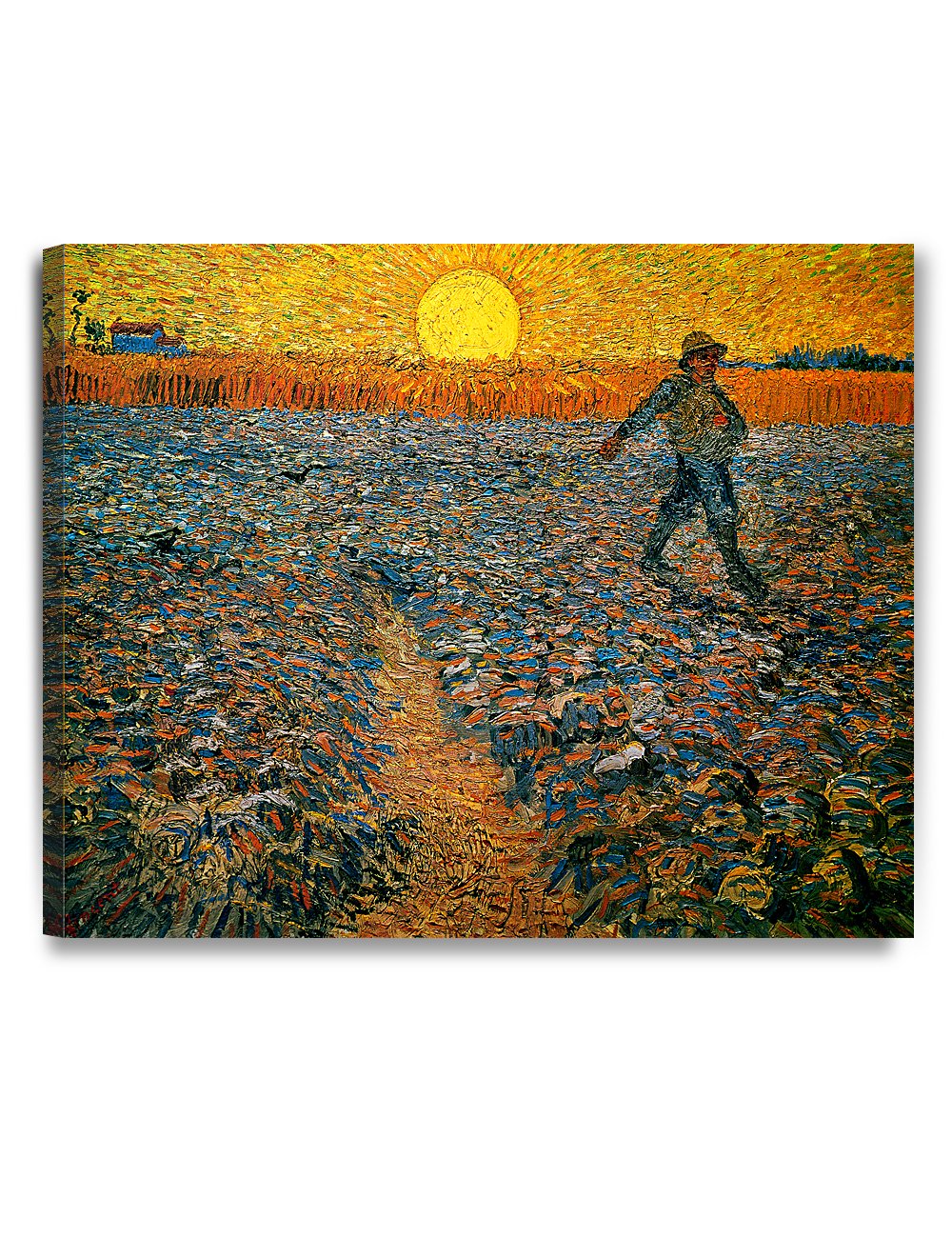 DECORARTS - The Sower, Vincent Van Gogh Reproductions. Giclee Canvas Print Wall Art for Home Wall Decor. 30x24x1.5 in