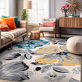 Rugshop Modern Floral Design Area Rug for Living Room,Bedroom,Home Office,Kitchen Non Shedding Area Rug 9 X 12 Cream