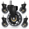 Innovative Haus Office Chair Wheels Replacement Set Of 5 - Heavy Duty 3' Clear Caster Wheels For Carpet And Hardwood Floors - U