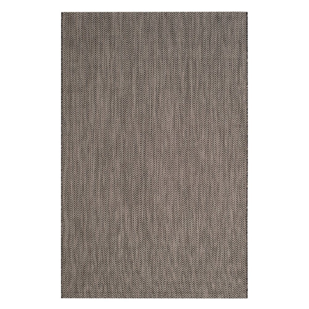SAFAVIEH Courtyard Collection Area Rug - 8' x 11', Black & Beige, Non-Shedding & Easy Care, Indoor/Outdoor & Washable-Ideal for 